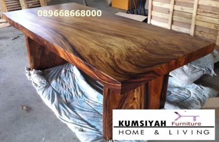 Meja Trembesi Bandung Kayu Utuh Solid