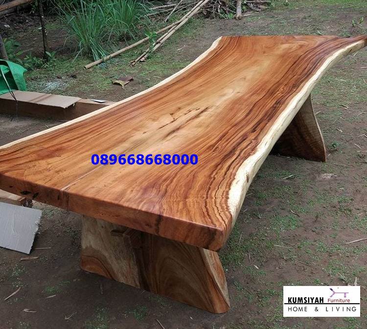 Meja Trembesi Bandung Kayu Utuh Solid