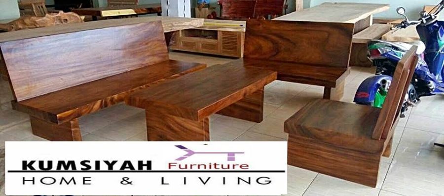 Jual Meja Kursi Tamu Kayu Trembesi Solid Minimalis