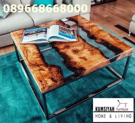 Meja Resin Kayu Jati Antik