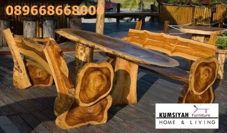 Meja Kursi Dari Balok Kayu Trembesi Harga Murah