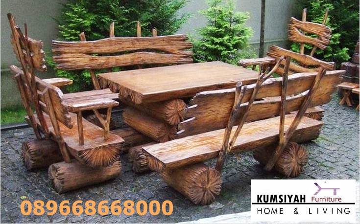 Meja Kursi Dari Balok Kayu Trembesi Harga Murah