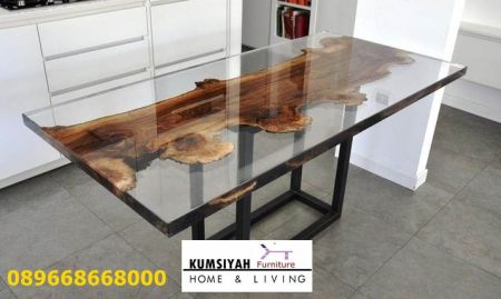 Meja Resin Bening Epoxy Desain Terbaru Murah