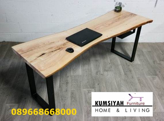 Meja Kerja Kantor Trembesi Kayu Solid Harga Murah