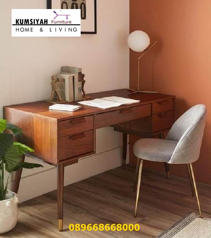 Jual Meja Kantor Kerja Kayu Solid Minimalis Harga Murah