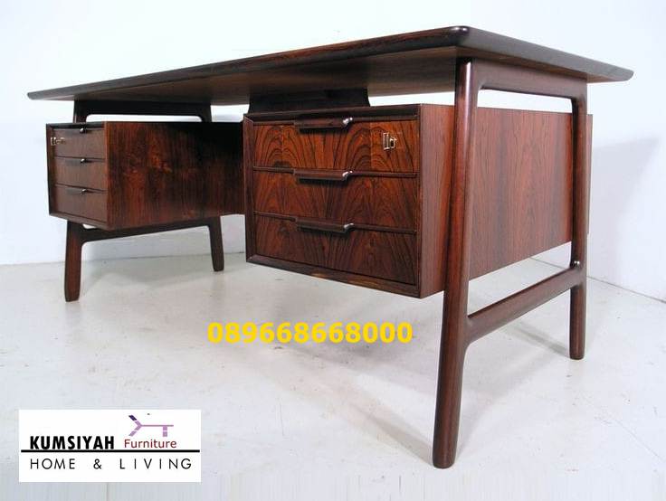 Jual Meja Kantor Kerja Kayu Solid Minimalis Harga Murah