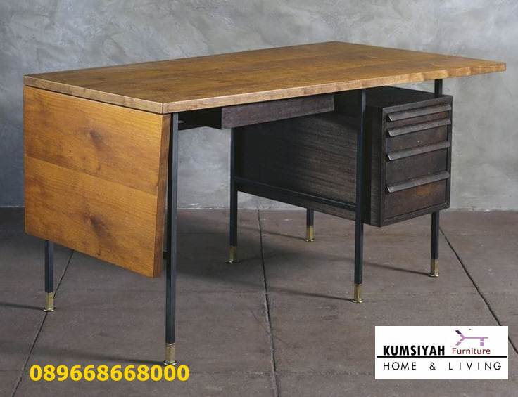 Jual Meja Kantor Kerja Kayu Solid Minimalis Harga Murah