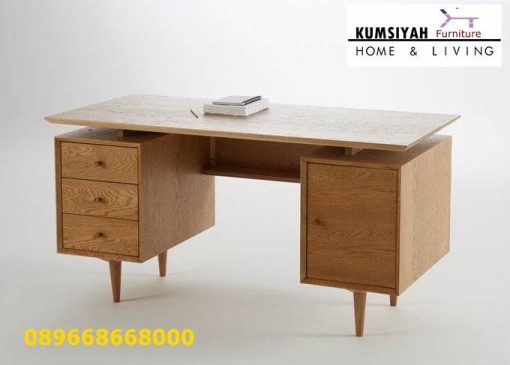 Jual Meja Kantor Kerja Kayu Solid Minimalis Harga Murah