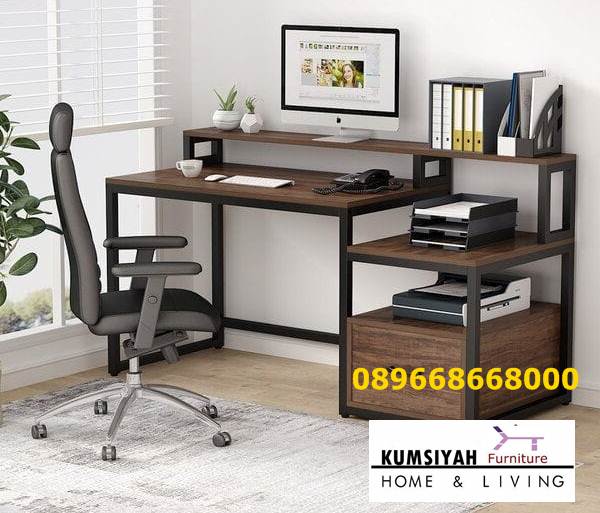 Jual Meja Kantor Kerja Kayu Solid Minimalis Harga Murah