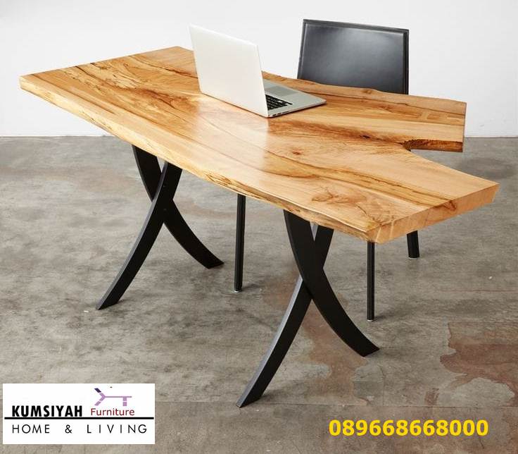 Meja Kerja Kantor Trembesi Kayu Solid Harga Murah