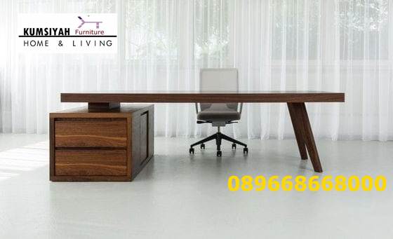 Jual Meja Kantor Kerja Kayu Solid Minimalis Harga Murah