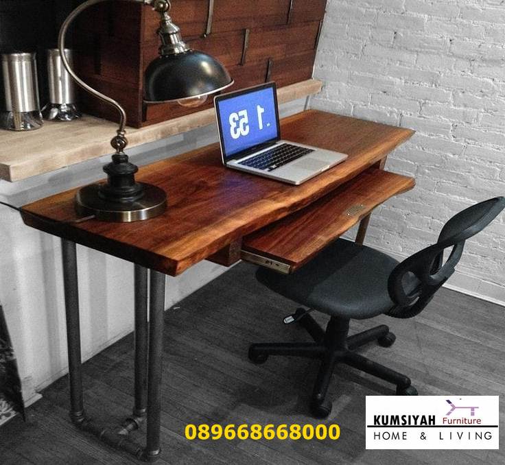 Meja Kerja Kantor Trembesi Kayu Solid Harga Murah