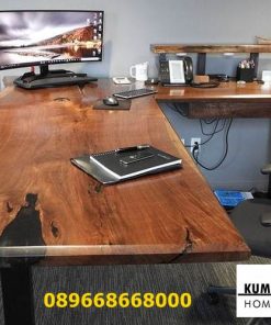 Meja Kerja Kantor Trembesi Kayu Solid Harga Murah