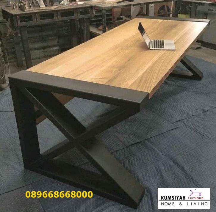 Jual Meja Kantor Kerja Kayu Solid Minimalis Harga Murah