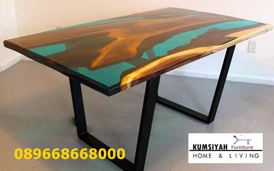 Meja Resin Kayu Minimalis Unik Populer Harga Terjangkau