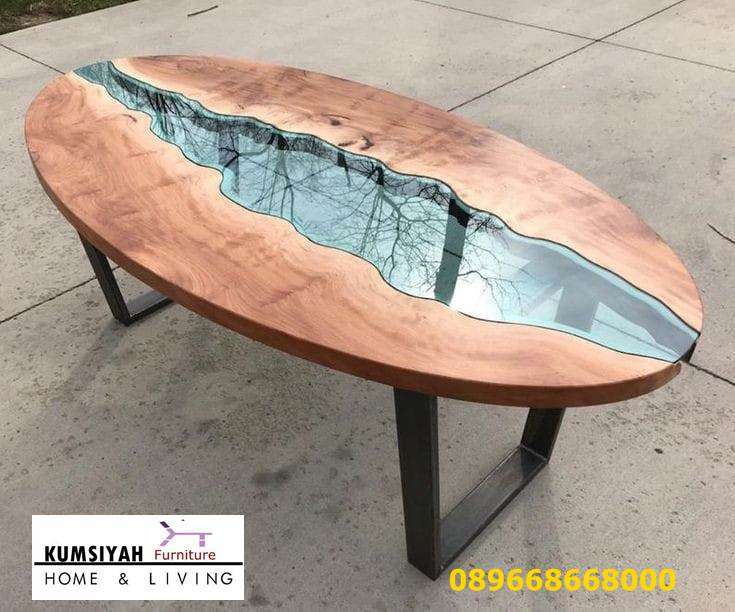 Meja Resin Kayu Minimalis Unik Populer Harga Terjangkau