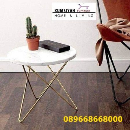 Jual Meja Sudut Marmer Desain Klasik Harga Murah