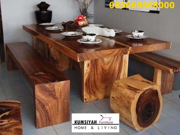 Jual Meja Bangku Trembesi Desain Minimalis Terpopuler