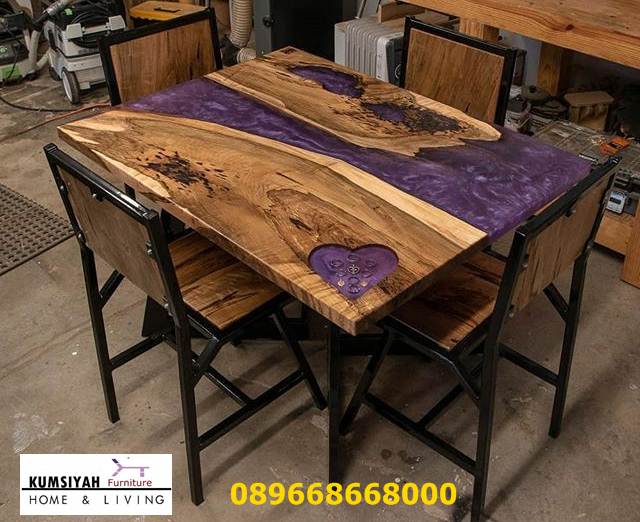 Jual Meja Makan Resin Kayu Jati Terpopuler Harga Murah