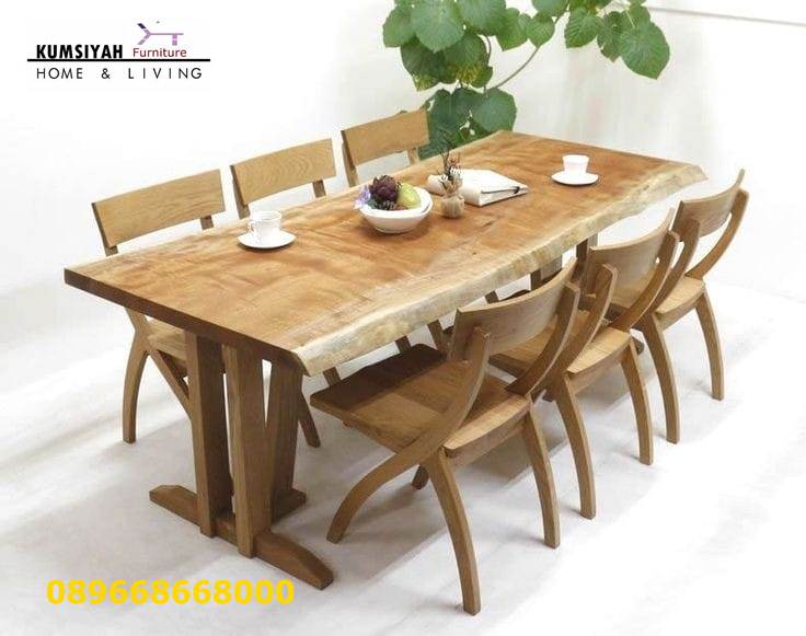 Jual Meja Makan Kayu Balok Desain Minimalis Unik