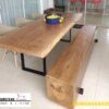 Jual Meja Makan Kayu Jati Utuh Desain Minimalis Terbaru