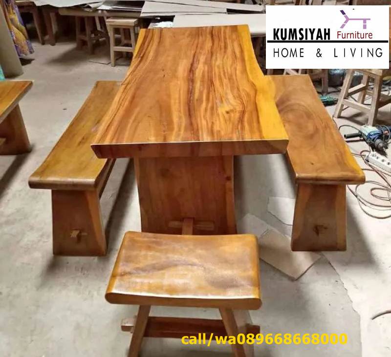 Harga Meja Kayu Lebar Desain Mewah Klasik Modern