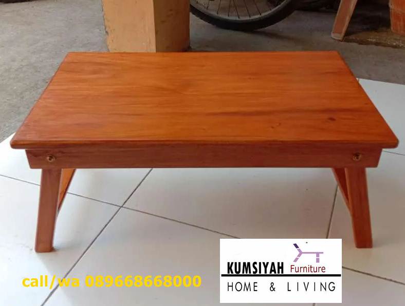 Meja Kayu Mahoni Utuh Tebal Solid Desain Klasik Mewah