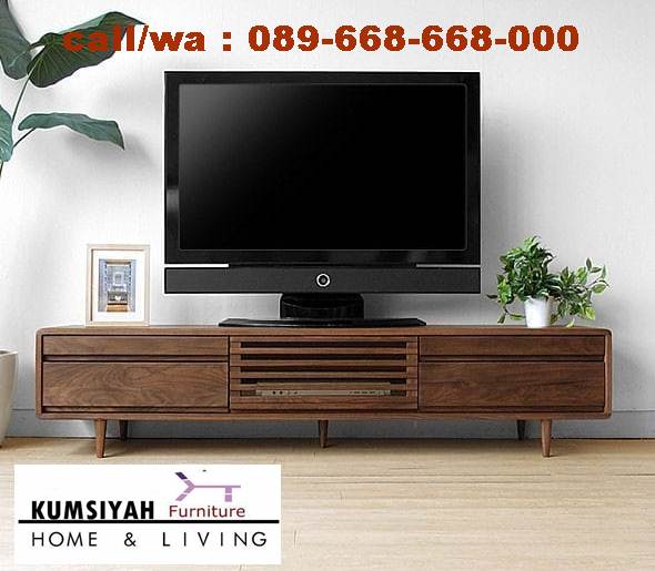 Lemari TV Minimalis Kayu Jati Harga Murah