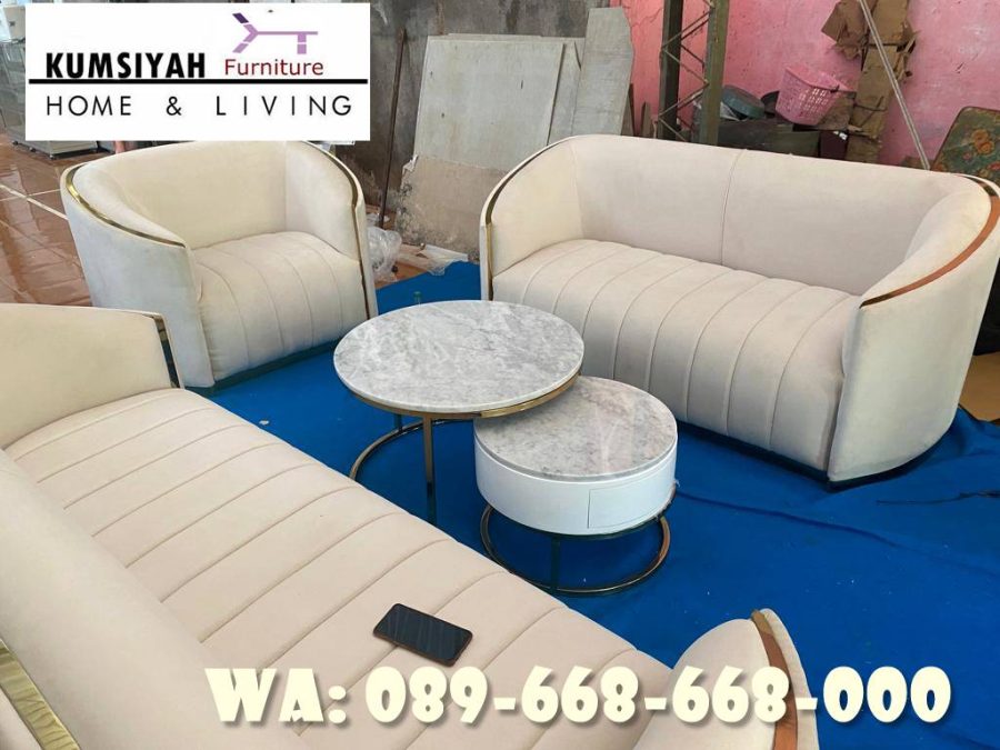 Jual Sofa Kaki Stainless Mewah Desain Terbaru Dengan Harga Murah