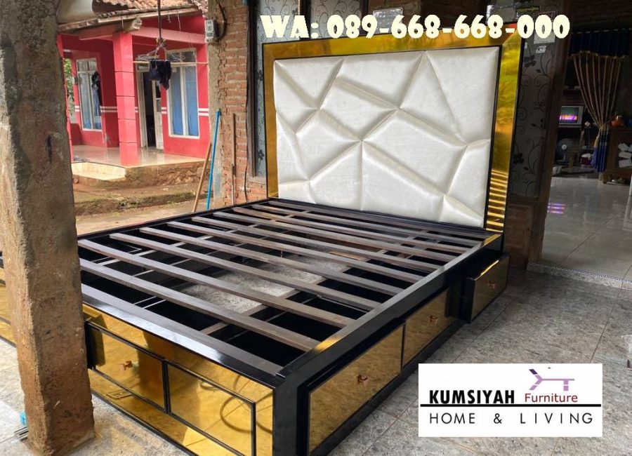 Jual Tempat Tidur Stainless Gold Mewah Berkualitas