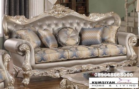 Sofa Mewah Desain Ukiran Klasik Modern Model Paling Baru Tangerang