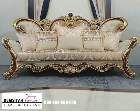 Kursi Sofa Tamu Mewah Model Ukiran Kayu Jati Klasik Bandung