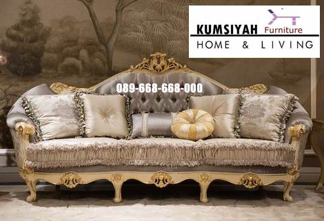 Kursi Sofa Tamu Mewah Elegan Desain Kayu Ukir Klasik Terpopular Banten