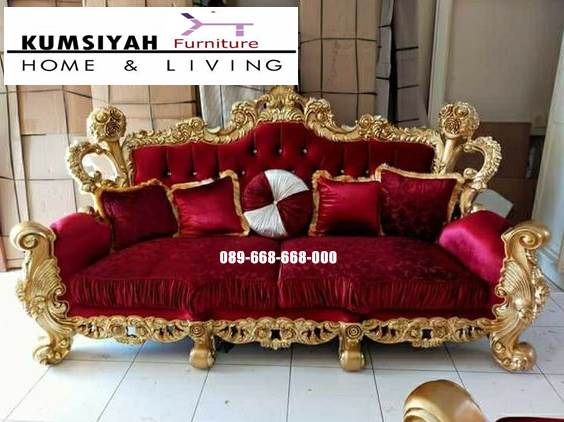 Kursi Sofa Tamu Mewah Klasik Desain Ukir Elegan Kualitas Terbaik