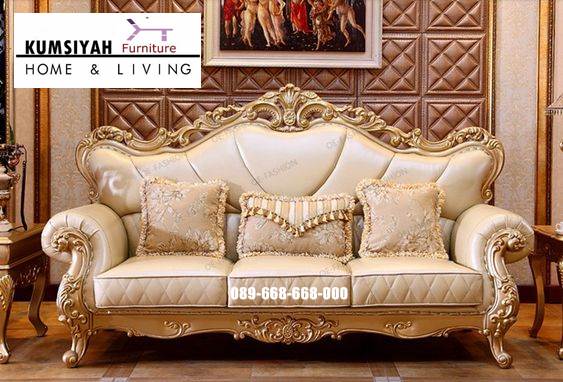 Kursi Sofa Tamu Mewah Elegan Model Ukiran Klasik Kayu Jati Palembang