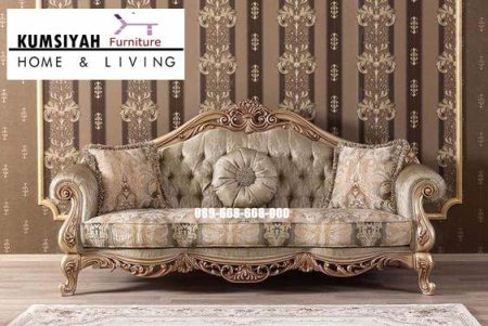 Kursi Sofa Mewah Klasik Desain Elegan Kayu Jati Berkualitas