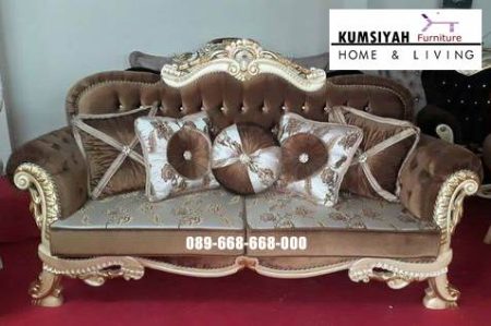 Kursi Tamu Mewah Elegan Desain Klasik Kayu Jati Menawan Terpopular Banten