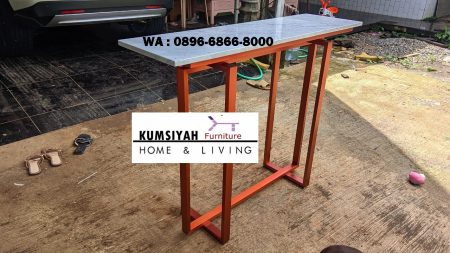 Meja konsul stainless merah unik modern