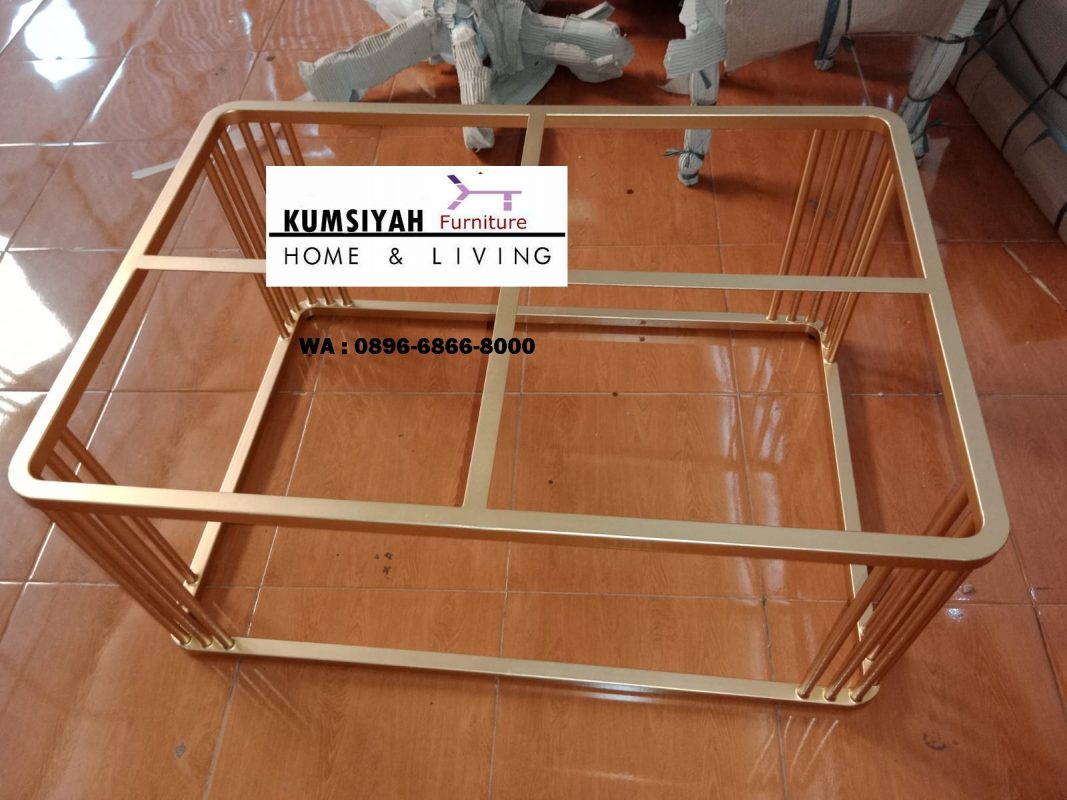 Jual Kaki Meja Tamu Stainless Kotak Gold Terbaik Modern