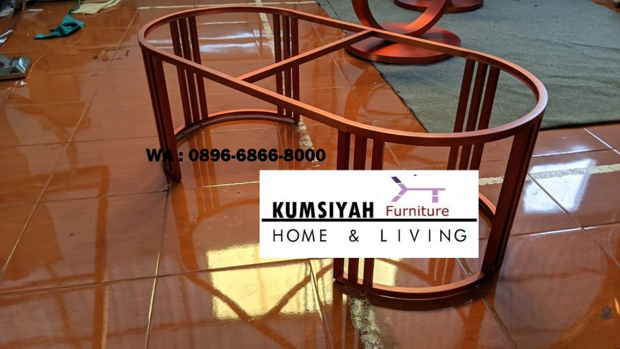 kaki meja tamu stainless rose gold terunik