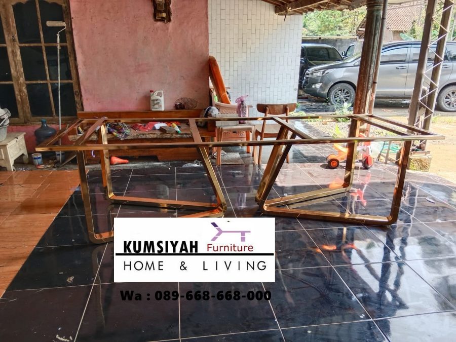 rangka kaki meja stainless bentuk trapesium terupdate