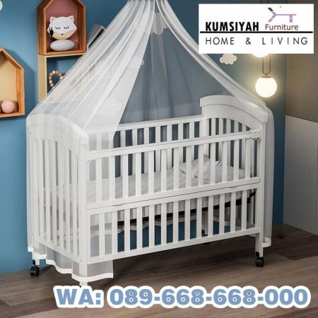 harga tempat tidur bayi solo model lipat kayu jati