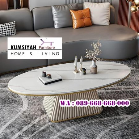 Coffe Table Bulat Kaki Kipas Kota Jakarta