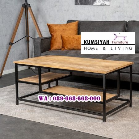 Coffe Table Jati Kaki Besi Kota Bogor