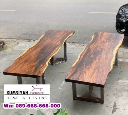 Meja Kayu Jati Kaki Besi Semarang