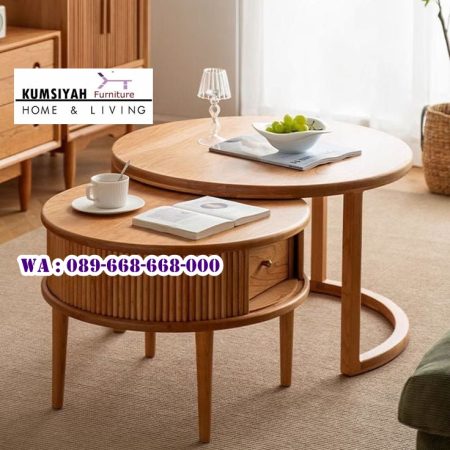Meja Tamu Minimalis Kayu Jati Kota Blitar