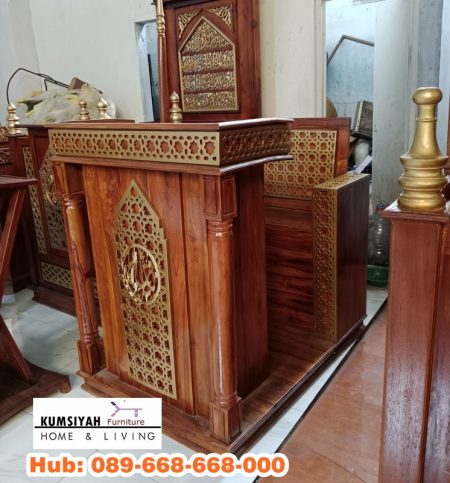 Mimbar Podium Duduk Kayu Jati
