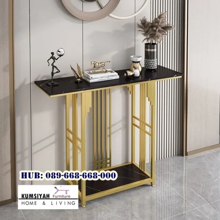 Meja Konsol Marmer Hitam Mewah