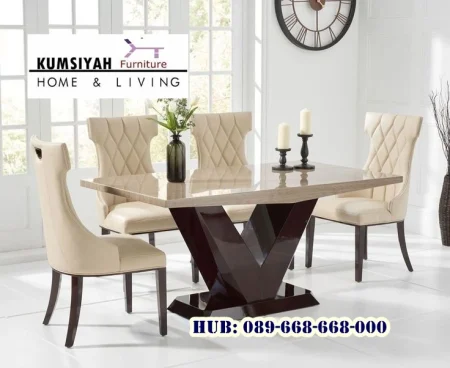 Meja Marmer Kayu Jati