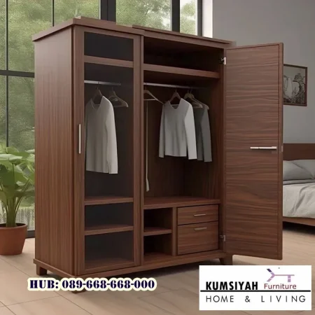 Lemari Pakaian Modern Jati
